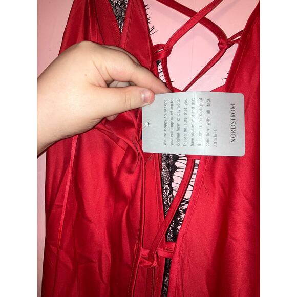 NWT Ann Summers Nordstrom Lacey satin feeling nightgown size large - Picture 5 of 7